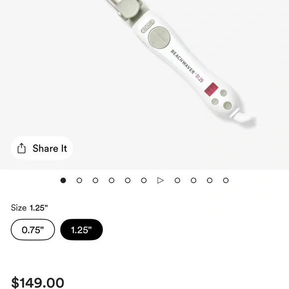 Beachwaver S1.25 White Curling Iron - Picture 1 of 3